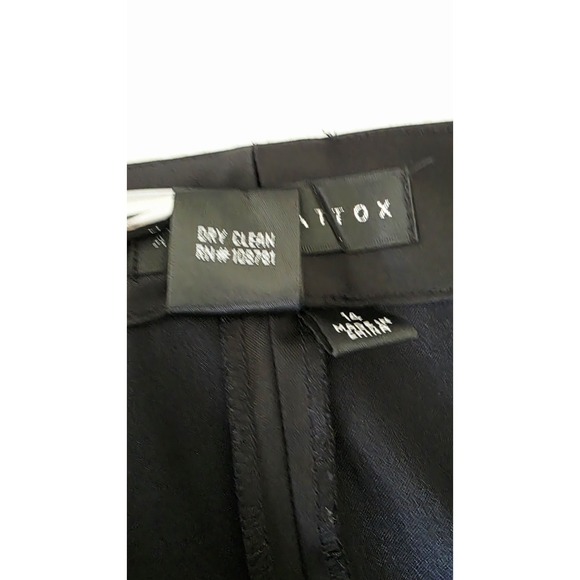 Aidan Mattox Black Satin Dress Pants Straight Slightly Tapered Leg Size 14 - Picture 8 of 9
